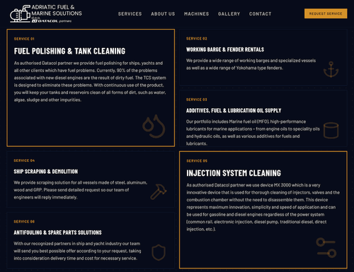 Adriatic Fuel and Marine Solutions – stranica usluga